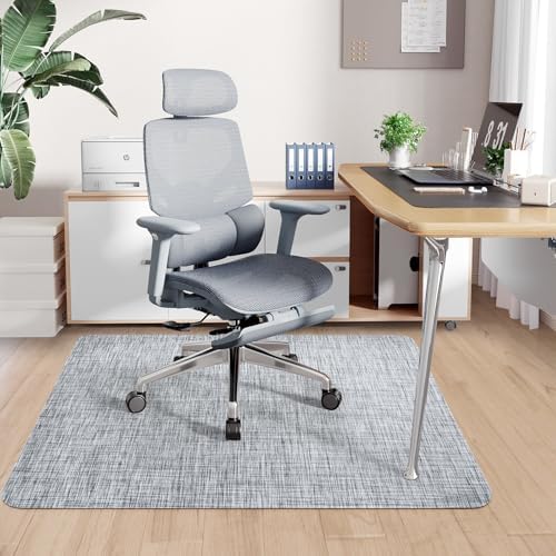 Sycoodeal Office Chair Mat for Hardwood & Tile Floor,Computer Gaming Chair Mat for Rolling Chairs Non-Curve, Anti-Slip, Heavy Duty Floor Protector for Home Office,Grey (36" x 55") - Image 3