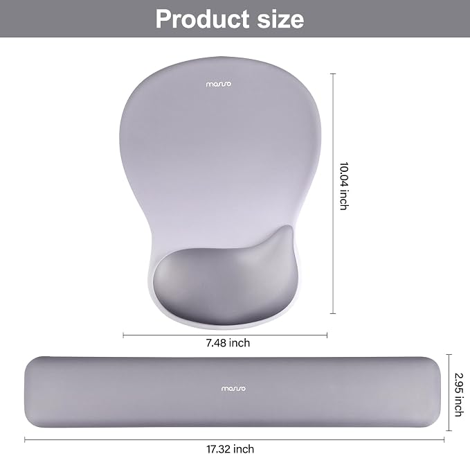 MOSISO Wrist Rest Support for Mouse Pad & Keyboard Set, Gray - Image 7