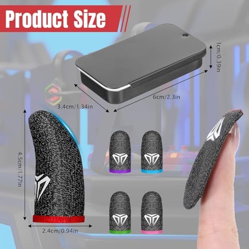 Qianyu 10 Pack Mobile Phone Gaming Finger Sleeves with Case Thumb Sleeve - Image 2