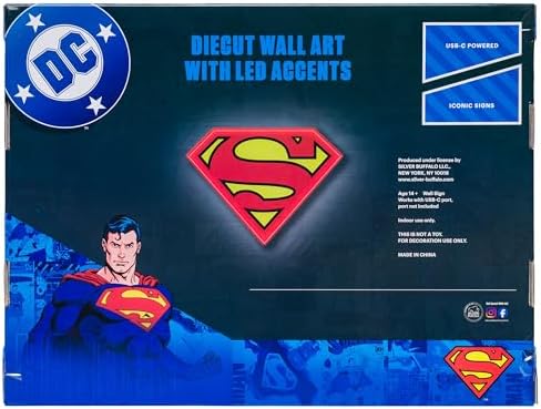 Silver Buffalo Superman Logo Classic Boxed Style, Wall Art - Image 5
