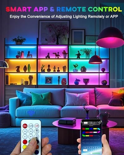 Keiurot 4 Pre-Cut RGB LED Strip Lights with App Remote Control, 5V USB - Image 4