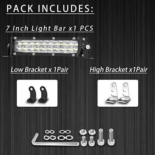7 Inch Slim LED Light Bar for Truck Tractor, 12V-60V Small LED Work Light Pods Off Road Auxiliary Fog Lights 60W 6000lm, ATV Lawn Mower Golf Cart Pit Dirt Bike MTB eBike Mods Night Riding Headlight - Image 4