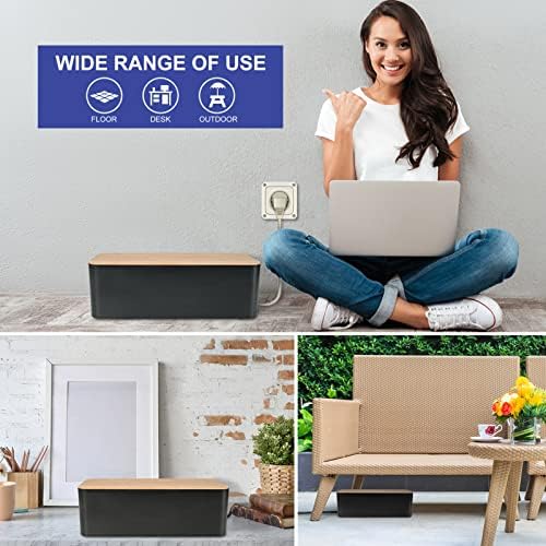 Tuwechen Cable Management Box, Wooden Style Cord Organizer Box - Image 7