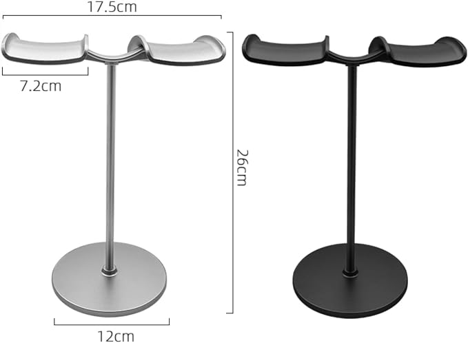 Dual Headphone Stand for Desk | Stable, Portable, Space Saving, Multi Headphone Holder, Home, Office, Desktop, Gaming Setup - Image 3
