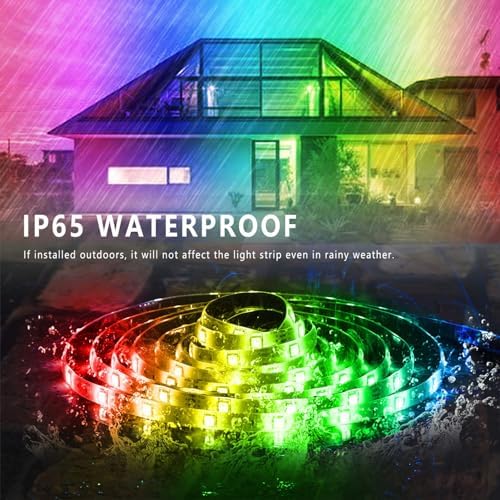 Ledagic 300ft Outdoor Led Strip Lights Waterproof, Ip68 Outside Led Light Strip Waterproof with Remote and App Control, Exterior Led Rope Lights Music Syne RGB Strip Lights for House Decor (2*150ft) - Image 6