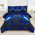 URBONUR Blue Gaming Comforter Set for Boys Full Size 6 Pieces by URBONUR