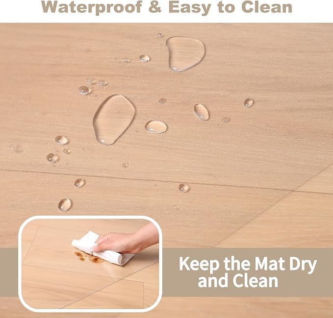 [Two-Sided Usable] 40” x 50” Hard Floor Chair Mats for Office, Clear Computer Chair Mat for Hardwood, Plastic Desk Floor Mat for Hardwood Floors, Rubber Office Chair Mat for Tile/Laminate Floor - Image 5