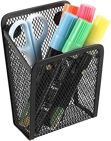 Magnetic Pencil Holder,Mesh Stainless Steel Pen Basket, Metal Writing Utensil Storage Organizer for Whiteboard,Blackboard,Kitchen, Locker, Home, or Office by Sanpaint