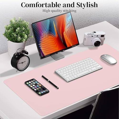 Pink Leather Desk Pad Large Mouse Pad, 35.4"x17" - Image 4