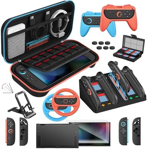 ivoler 22-in-1 Accessories Bundle Kits for Nintendo Switch 2,Carrying Case by iVoler