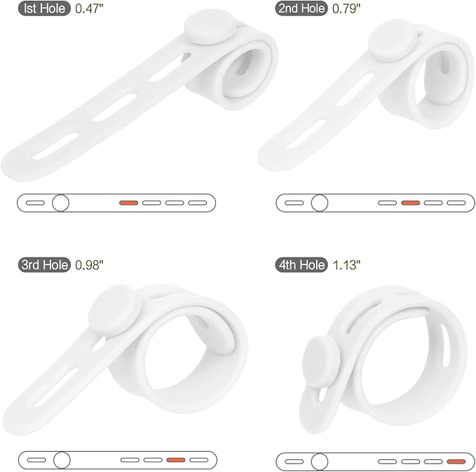 Donruby 24Pcs Silicone Cable Ties, Reusable Cord Organizer Straps, White - Image 2