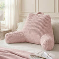 Blissful Diary Reading Pillow, Backrest Pillow with Shredded Memory Foam for Adult & Children, Designed for Bed and Couch Sitting Up, Includes Arms, Pockets and Washable Cover, Pale Pink by BlissfulDiary