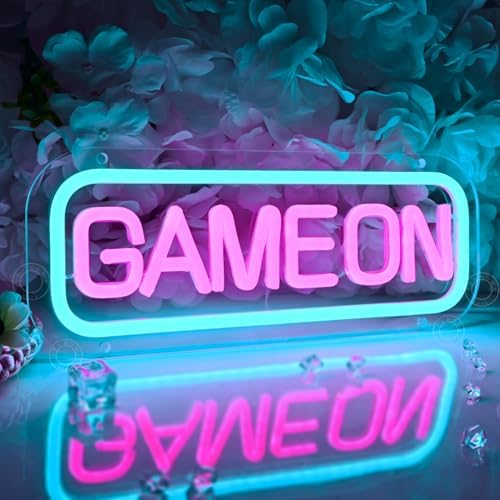SYLHOME Game On Led Neon Light Sign Game Room Bedroom Man Cave Wall Decor by SYLHOME