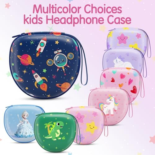 Kids Headphones Case for Folding Headphone, Cat Purple (Case Only) - Image 3