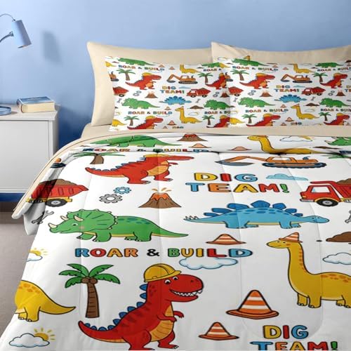 Nesker Twin Comforter Set for Boys, 5 Pieces Dinosaur Bedding for Kids - Image 5
