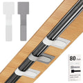 80PCS Hook and Loop Cable Straps, Cable Management Under Desk, Adhesive Cable Tie, Reusable Wire Organizer for Cords, Cord Management, Computer Accessories for Desk, Home Office Essentials, White+Gray by Sereficy