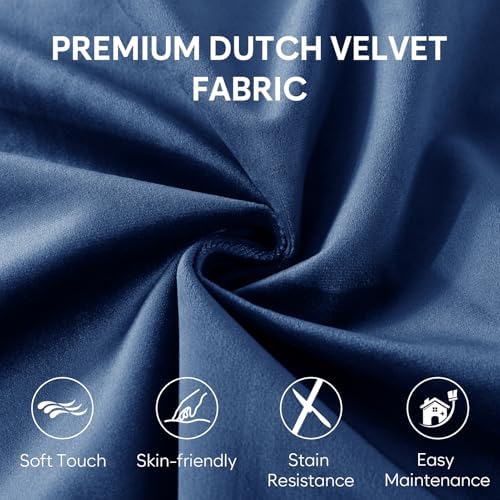 SHOUREN 3 Ft Bean Bag Chair,Bean Bag Chairs for Living Room,3 Foot,Navy | Bean Bag Chairs for Adults,Memory Foam Filling,Beanbag with Filler Included,Soft Velvet Cover,Pocket & Pull-Handle - Image 4