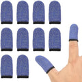 PATIKIL Controller Finger Thumb Sleeve, 12 Pack Mobile Gaming Finger Sleeve Fiber Tip Gloves Anti-Sweat Breathable for Phone Game Touchscreen Devices, Blue/Black by PATIKIL