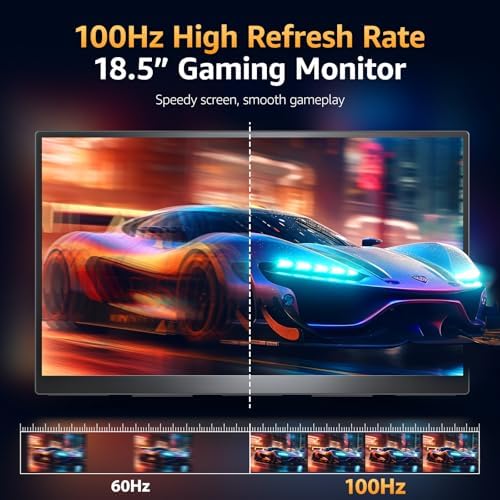 Upperizon Portable Monitor 18.5 inch FHD 125% sRGB 100Hz IPS HDR HDMI USB-C Travel Monitor for Laptop MacBook PC Surface PS5 Xbox, Large External Display with Kickstand & Speakers, VESA Compatible - Image 4