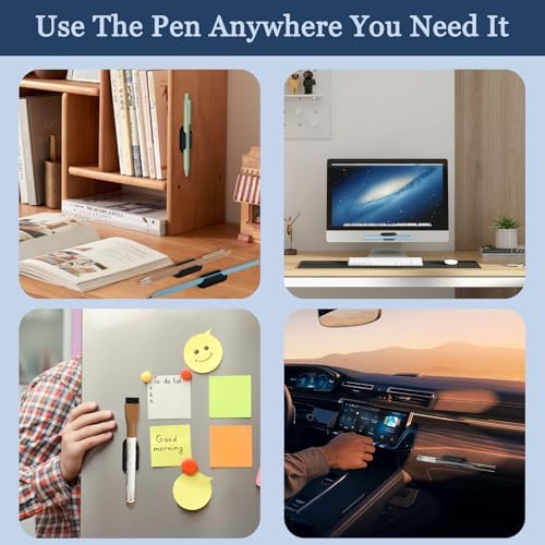 ZUFECY 6 Pack Adhesive Pencil Holders for Desk, Flexible Black Silicone Pen Holder with Adhesive Pads for Office Essentials and Teacher Supplies - Image 6