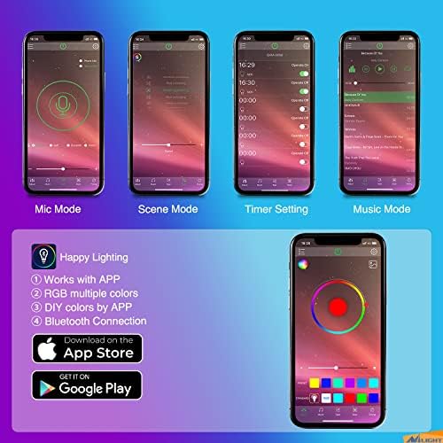 Nilight RGB LED Car Interior Stripe Light with APP Control Multicolor Music Sync Mode Waterproof Car Under-Glow Lighting Lamp Kits Universal Cars Truck ATV UTV - Image 5