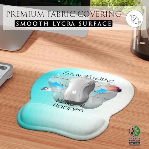 MROCO Ergonomic Mouse Pad with Gel Wrist Rest, 9.4 x 8.1 in, Feather Arrow - Image 2