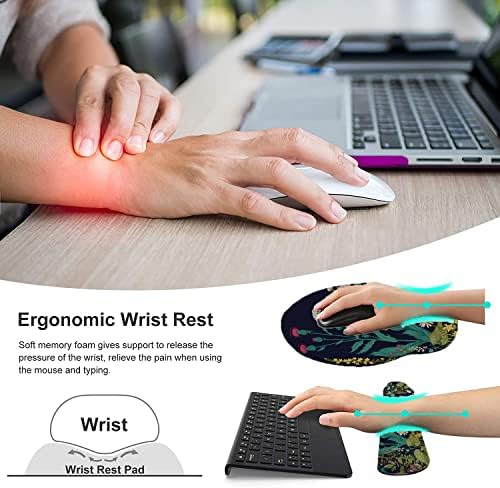 Lateefah Mouse Pad with Wrist Rest, 3-in-1 Gaming Mouse Pad, Keyboard Wrist Rest, Ergonomic Memory Foam Mousepad with Wrist Support for Computer Keyboard - Image 2