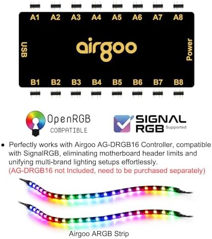 airgoo Addressable RGB PC LED Strip ARGB 5V 3-Pin Light Strip - Image 6