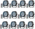 Rechargeable Strobe Light, 60 LED RGB Mini Stage Light, 30W Battery Powered Strobe with Remote & Sound- Activated Control Mode, LED Par Can for Party Home Band Bars, 12 Pack by DazzlingStageStageLights