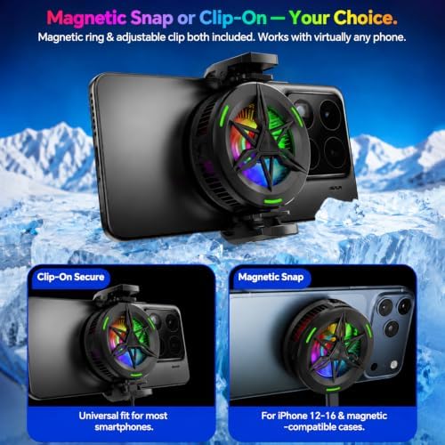 Magnetic/Clip-On USB Phone Cooler for Gaming/Video/Live/Vlog,Cell Phone Fan - Image 6