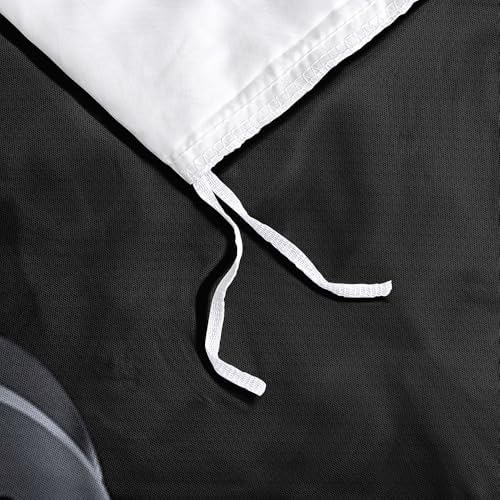 Full Size Comforter Cover Set with Pillowcases - Gamer Bedding Set & Duvet Cover, Dual-Contrast Gamepad Art (White & Black Split Design) for Gaming-Themed Bedrooms - Image 4