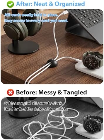 Shintop 6pcs Cord Holder for Nightstand, Self-Adhesive Cable Clips - Image 3