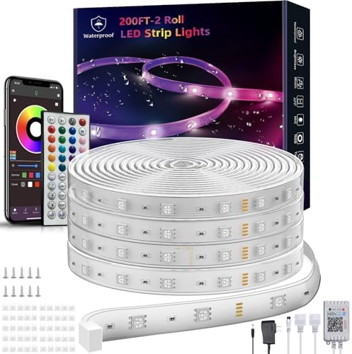 Ledagic Outdoor Led Strip Lights Waterproof 200ft, Led Rope Lights by Ledagic