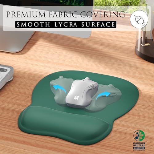MROCO Ergonomic Mouse Pad with Gel Wrist Rest, 9.4 x 8.1 in, Forest Green - Image 2