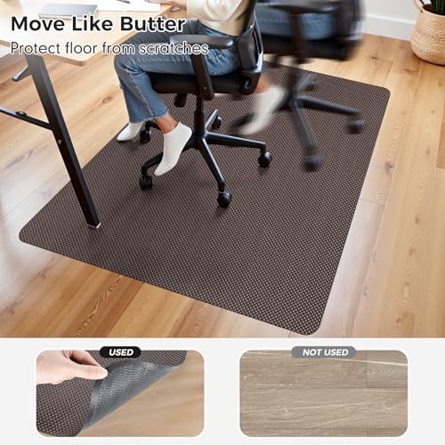 Sycoodeal Office Chair Mat for Hardwood & Tile Floor, 40" x 48" Computer Gaming Chair Mat for Rolling Chairs Non-Curve, Anti-Slip,Heavy Duty Floor Protector for Home Office (Coffee) - Image 4