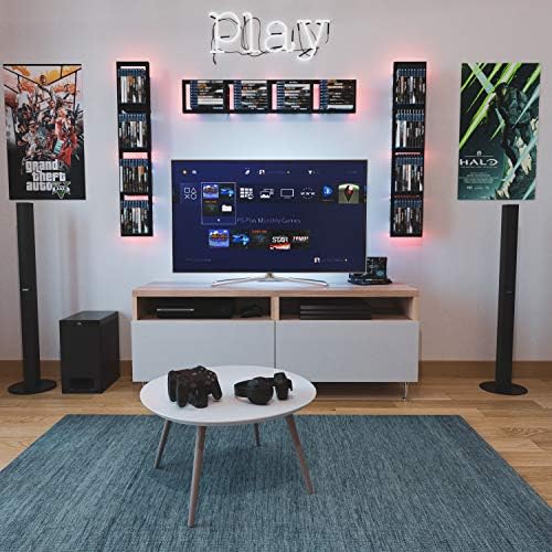You Have Space Black Floating Shelves for Wall, 34 Inch Video Games CD DVD Storage Shelves, Cube Storage Organizer Shelf Set of 3 - Image 4