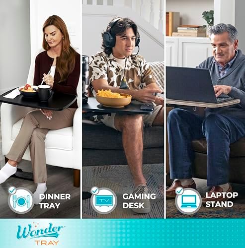 Stander Wonder Tray, Adjustable Swivel Table, Large Laptop Stand, Couch Desk, Side Tables & Gaming Bench, TV-Trays for Eating on Couches, Chairs, Recliners, Black - Image 5
