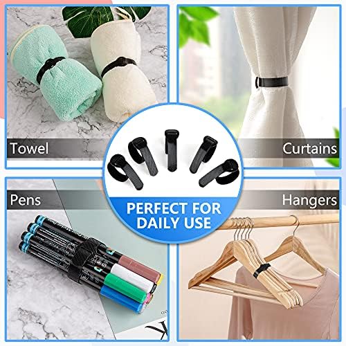 120 PCS 5/6/8 Inch Reusable Cable Ties for Cords – Data Cable Organizer Ties – Cord Wraps for Charging Cords – Electrical Wire Straps, Black - Image 5