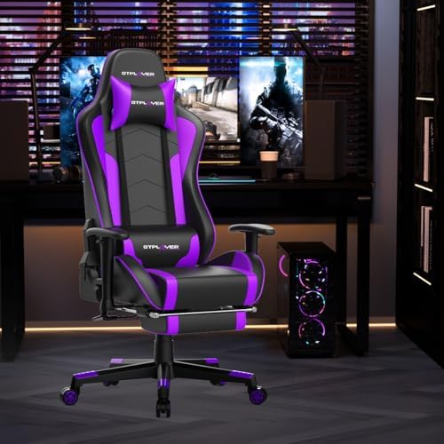 GTPLAYER Gaming Chair with Footrest Speakers Video Game Chair Bluetooth Music Heavy Duty Ergonomic Computer Office Desk Chair - Image 2