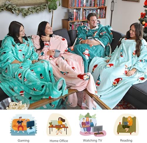 Catalonia Wearable Blanket with Sleeves for Women & Men, Fleece Wrap Throw - Image 6