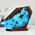 Epoxy Orca Ocean Resin Lamp, Handmade Resin Night Light with USB Port by MASDEC