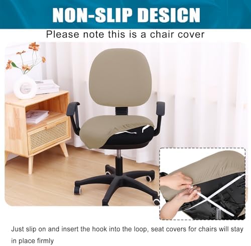 Smiry Stretch Printed Office Computer Desk Chair Covers for Seat & Backrest | Stretch Fit, Soft Fabric Universal Washable Removable, Anti-Dust Rotating Chair Slipcovers Protector - Image 3