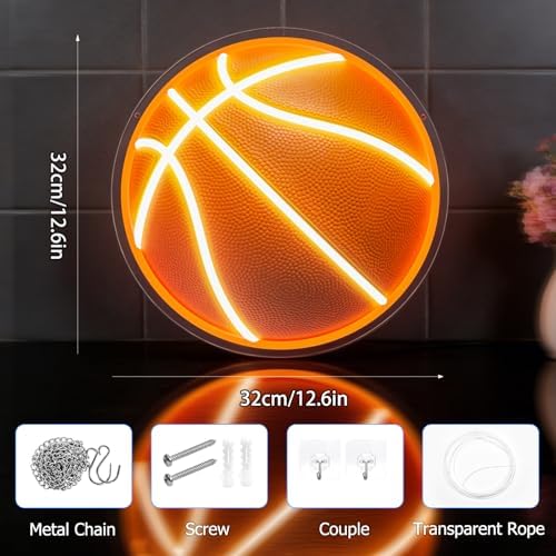 Basketball Neon Sign, UV Printed Basketball LED Light Sign for Fans Teens - Image 4