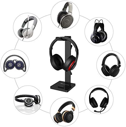 Headphone Stand Gaming Headset Holder For Desk Cable Organizer & Cellphone Stand for All Headphones Size headphone Holder Set Gaming PC Accessories Gaming Station – Black - Image 6