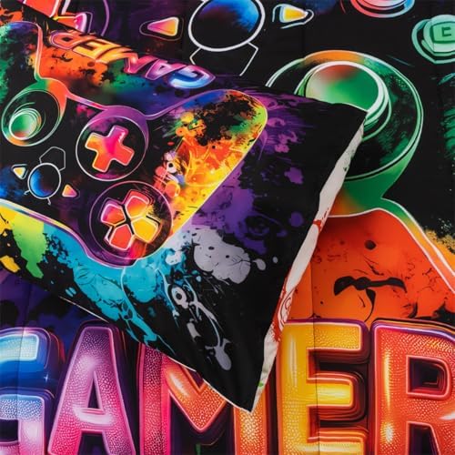 NTBED 3Pcs Twin Gaming Comforter Set for Boys Girls Kids Gamer Bedding - Image 5