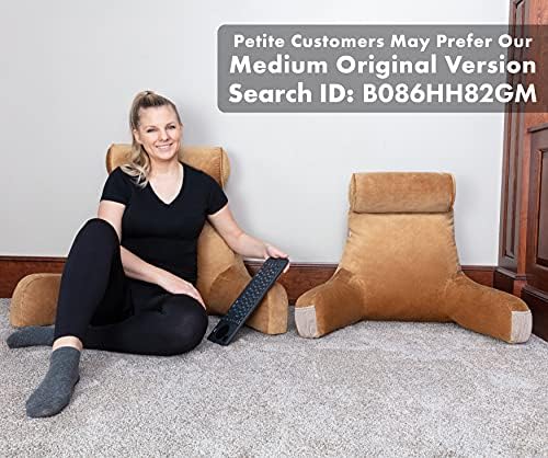 Husband Pillow XXL The Original for Adults - 30" Tall Backrest for Sitting Up in Bed - Firm Support Reading & Bed Rest Pillows for Adults, Neck Roll, Removable Cover - TV - Tan - Image 6