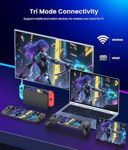 Gamtoure Wireless Phone Controller for iPhone, iPad Mini, Android- Bluetooth Game Controller for Nintendo Switch 2/Switch/Lite/OLED - Image 3