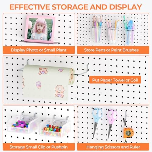 INCLY 70PCS Metal Peg Board Kit with 1/4" Pegboard Accessories - Image 5