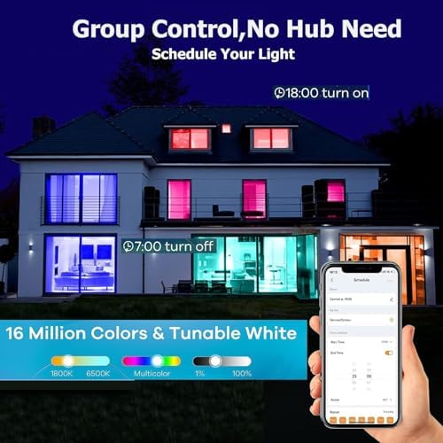 Smart Light Bulbs,WiFi & Bluetooth LED Light Bulb that Compatible with Alexa & Google Home, Color Changing Light Bulb, 9W A19 E26 2.4Ghz WiFi Light Bulbs 60 watt Equivalent, - Image 4