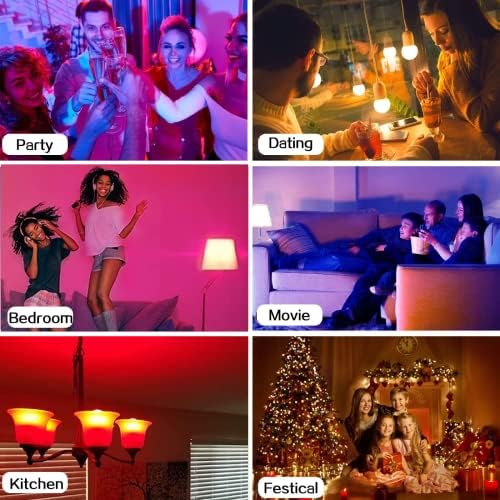 RGB Color Changing Light Bulbs,40W Equivalent,9W RGB LED Light Bulbs,A19 E27/E26 Warm White 6500K,16 Color Multicolor Light Bulb Dimmable Light for Home Party Bedroom Outdoor(4Pack) - Image 4